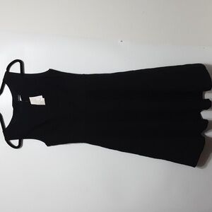 J. Crew Factory 8 Black Fit and Flare Silhouette Midi Dress